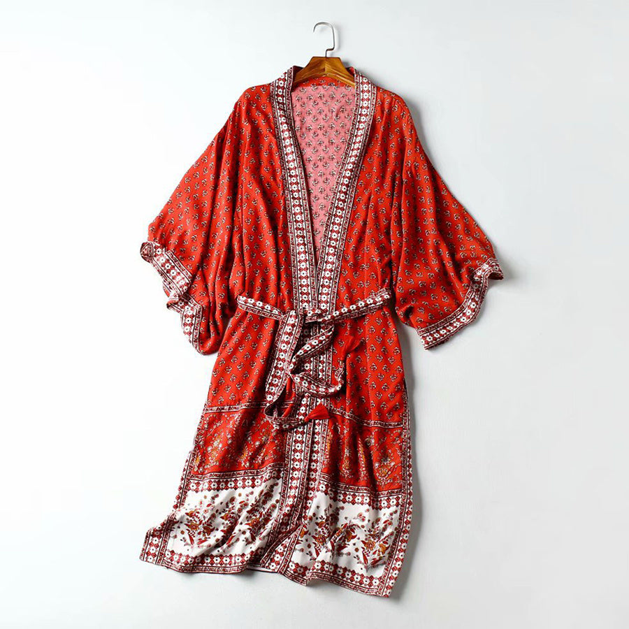 Kimono Bohème Imprimé – Léger & Élégant pour l'Été