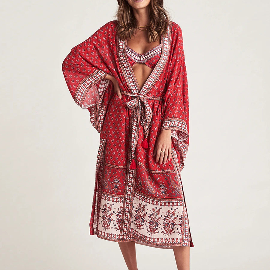 Kimono Bohème Imprimé – Léger & Élégant pour l'Été