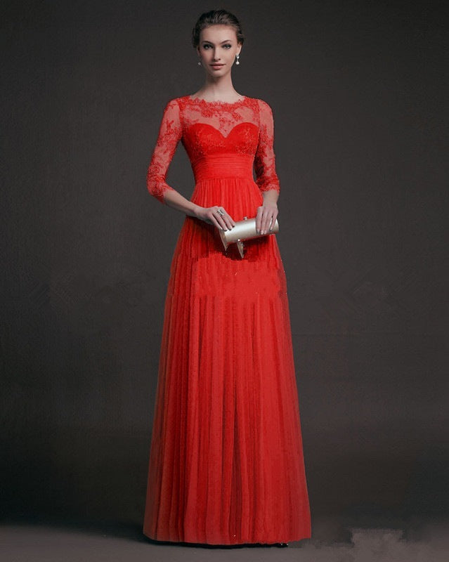 Robe Longue Transparente en Dentelle – Élégance & Séduction