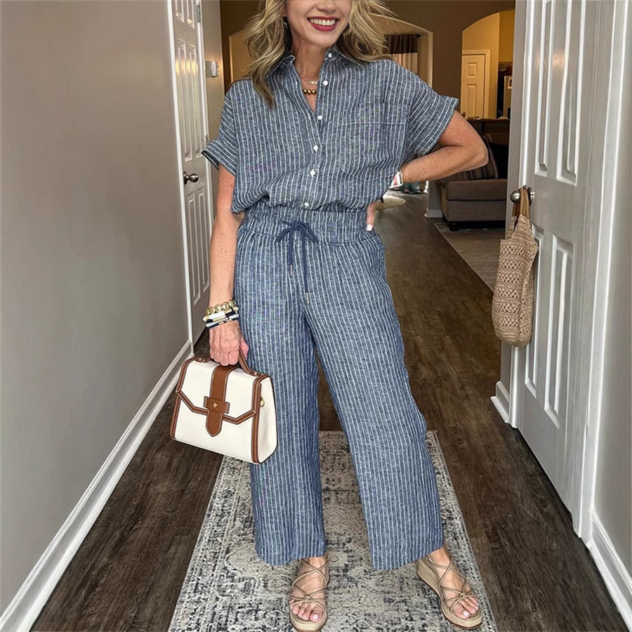 Tailleur Femme Rayé – Veste & Pantalon