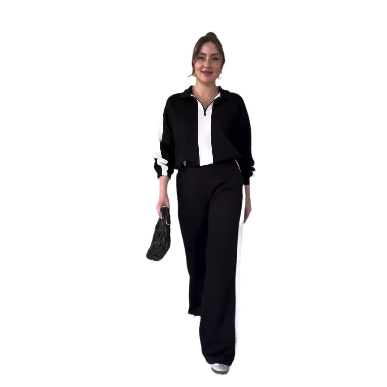 Ensemble Décontracté Femme – Pull & Pantalon Bicolore