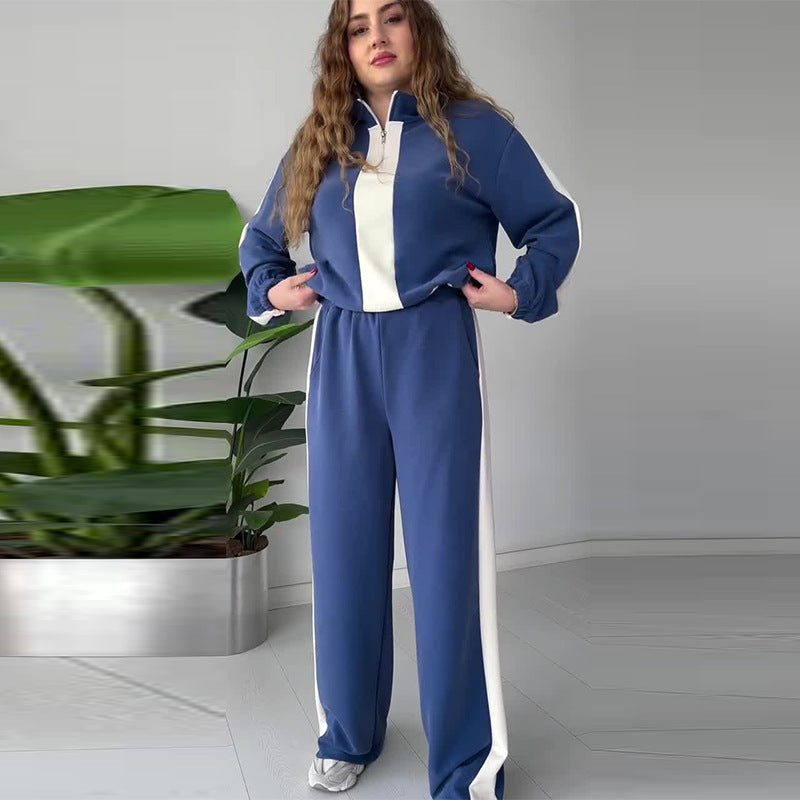 Ensemble Décontracté Femme – Pull & Pantalon Bicolore