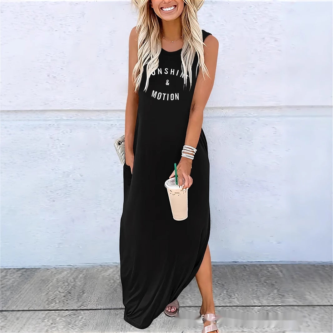 Robe d’Été Longue Sans Manches – Style Décontracté