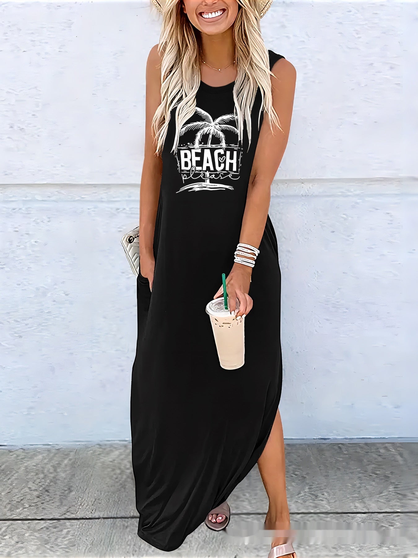Robe d’Été Longue Sans Manches – Style Décontracté