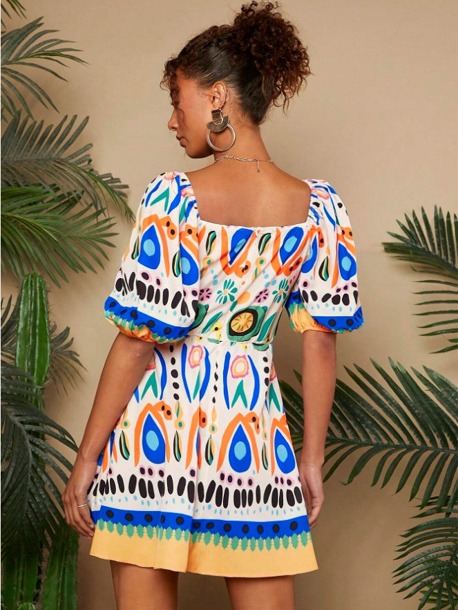 Mini-robe tissée à bulles pour les vacances d'été