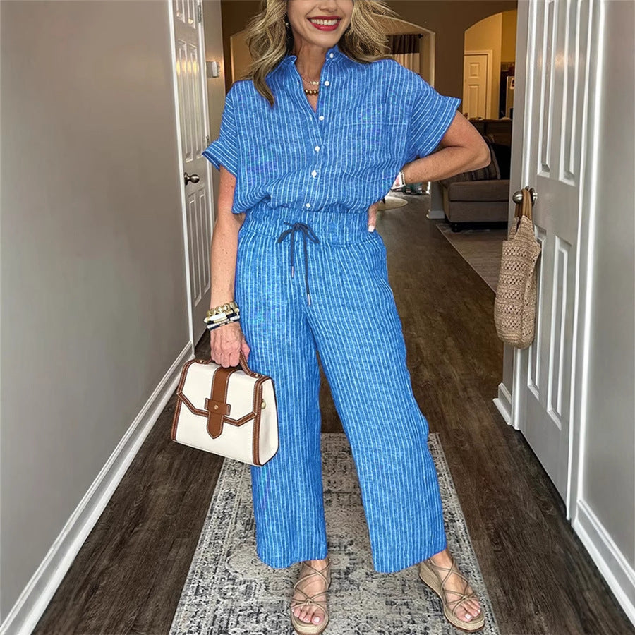 Tailleur Femme Rayé – Veste & Pantalon