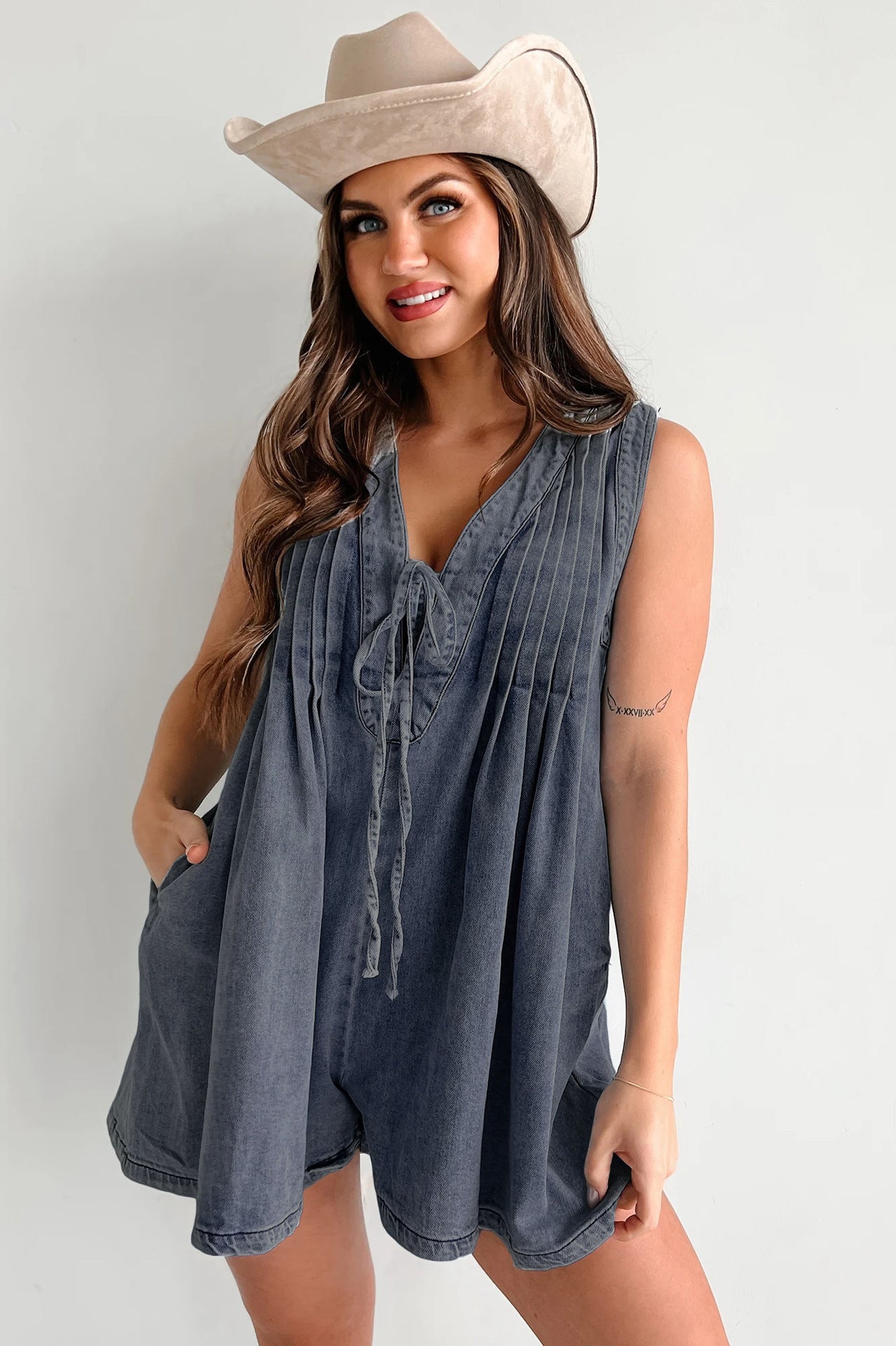 Combinaison / Jumpsuit en Denim – Sans Manches / Manches Courtes