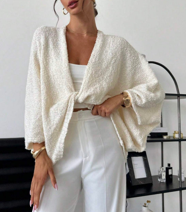 Pull Femme à Col V Profond – Coupe Ample & Style Épuré