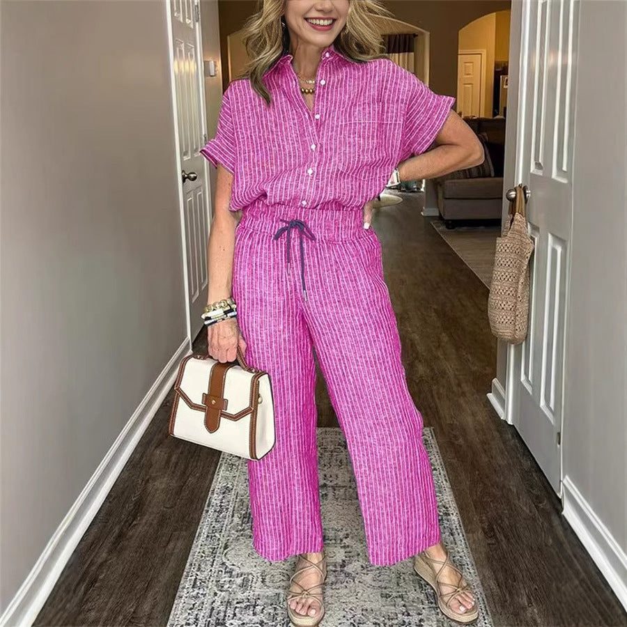 Tailleur Femme Rayé – Veste & Pantalon