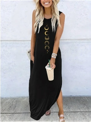Robe d’Été Longue Sans Manches – Style Décontracté