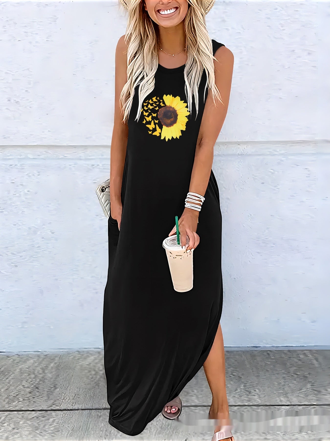 Robe d’Été Longue Sans Manches – Style Décontracté