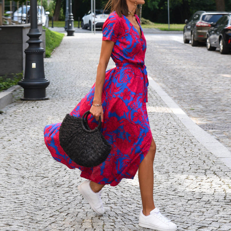 Robe de plage imprimée – estivale & fluide