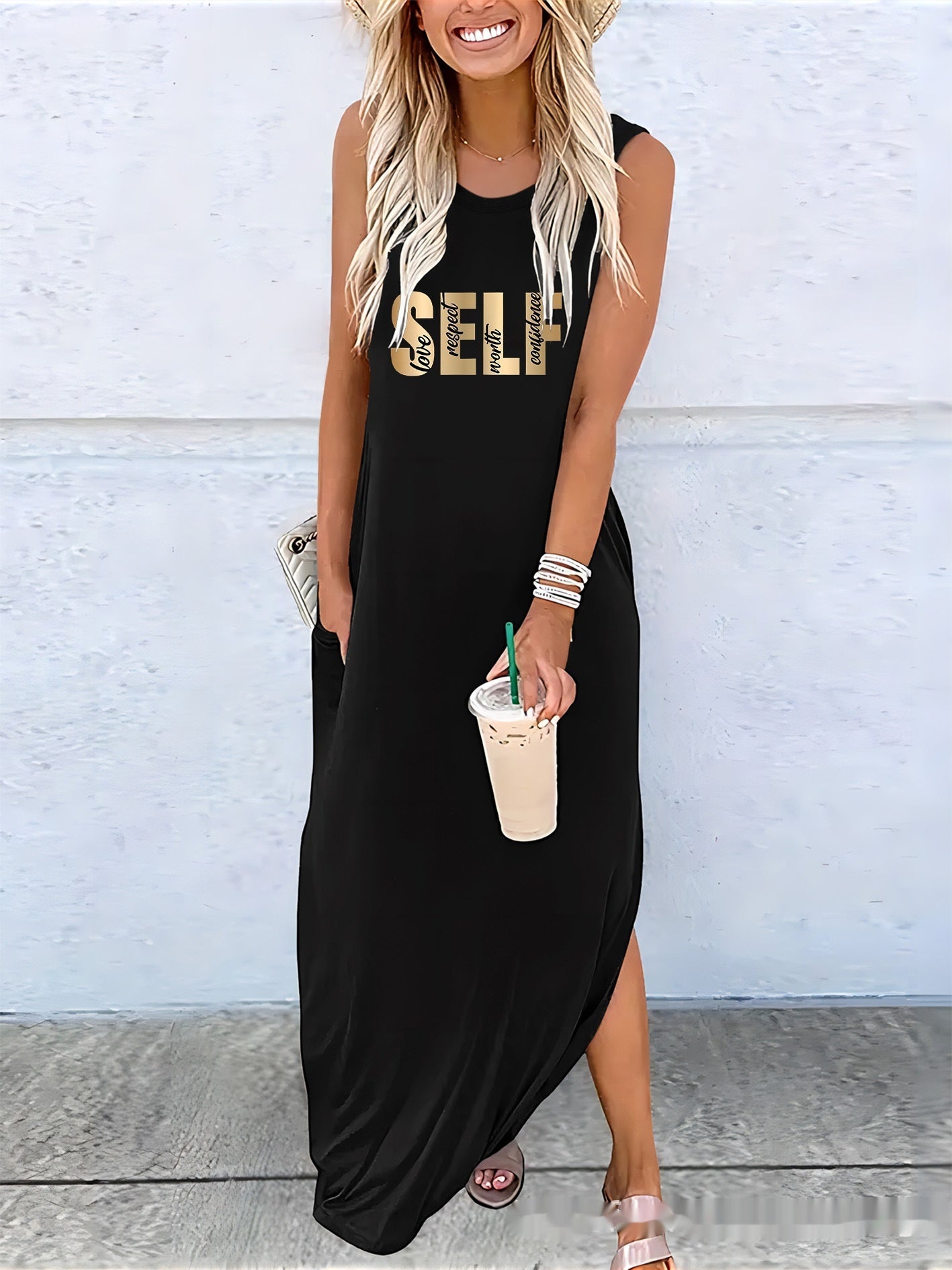 Robe d’Été Longue Sans Manches – Style Décontracté
