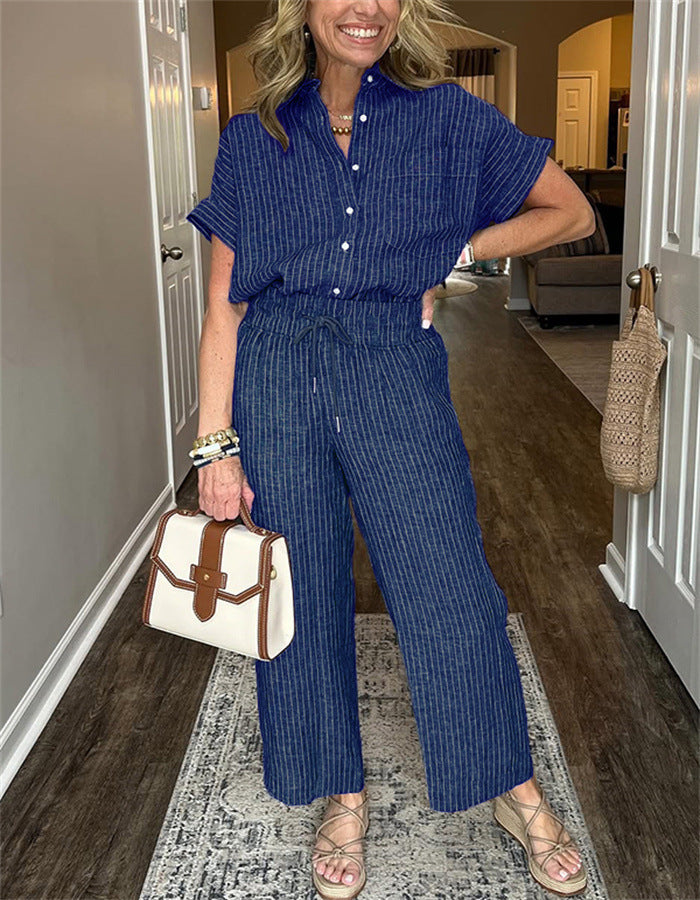 Tailleur Femme Rayé – Veste & Pantalon