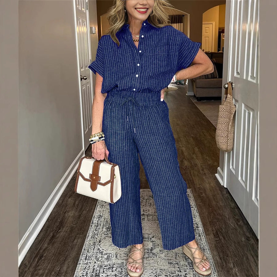 Tailleur Femme Rayé – Veste & Pantalon