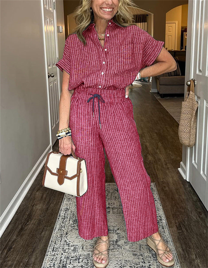 Tailleur Femme Rayé – Veste & Pantalon